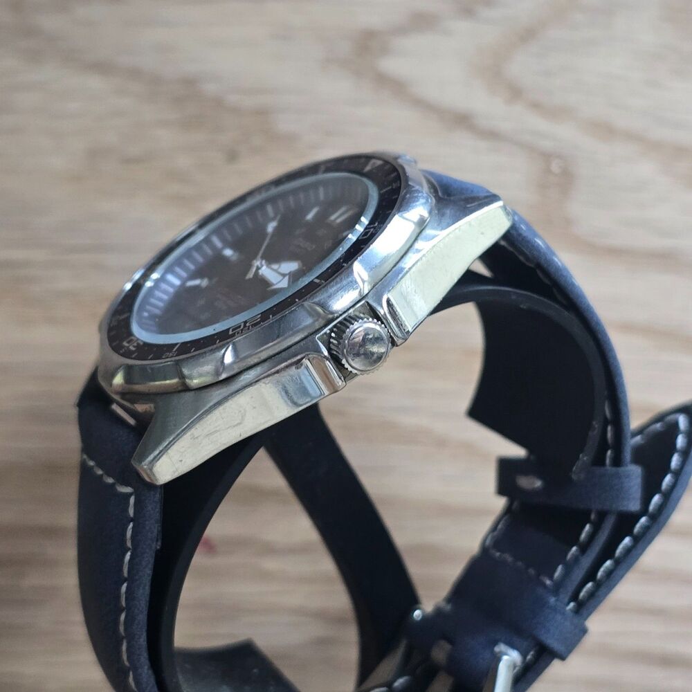 Vintage Casio AMW-320R Arnie Ana-Digi Alarm Chronograph Blue Leather - Picture 3 of 8